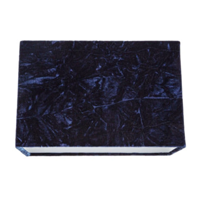 Image of Happy Homewares Contemporary Designer Midnight Blue Crushed Velvet Fabric Rectangular Lamp Shade
