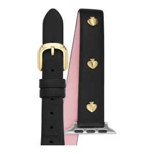 Image of Kate Spade New York Womens Double-Wrap Leather 38Mm/40Mm/41Mm Band For Apple Watch - Black