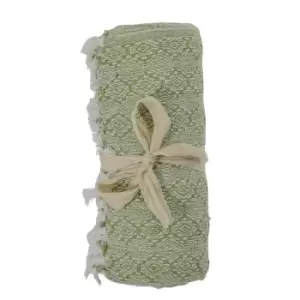 Image of Simply Green Recycled Cotton Diamond Throw Green