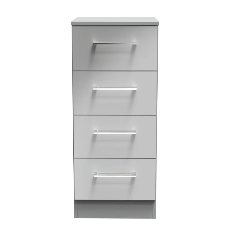 Image of Ready Assembled 2 U Gloucester 4 Drawer Tall Bedside (Ready Assembled) in Dark Grey Dark Grey Unisex