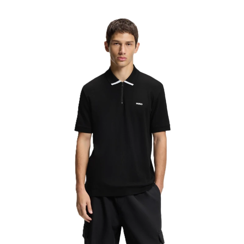 Image of Boss Mens Dalomino Short Sleeve Polo Shirt Black male M