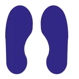 Image of 'footprint' Floor Signal, Blue, (300mm x 100mm) 5 Pairs
