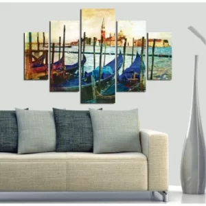 Image of ST061 Multicolor Decorative MDF Painting (5 Pieces)