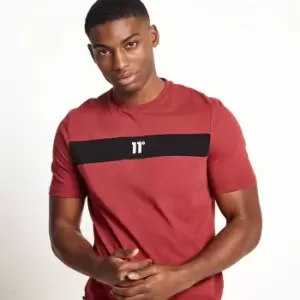 Image of 11 Degrees Cut and Sew Short Sleeve T-Shirt - Pomegranate/Black - S
