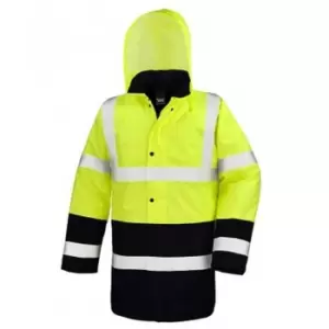 Image of Result Adults Unisex Core Motorway Two Tone Safety Jacket (XL) (Fluorescent Yellow/Black)