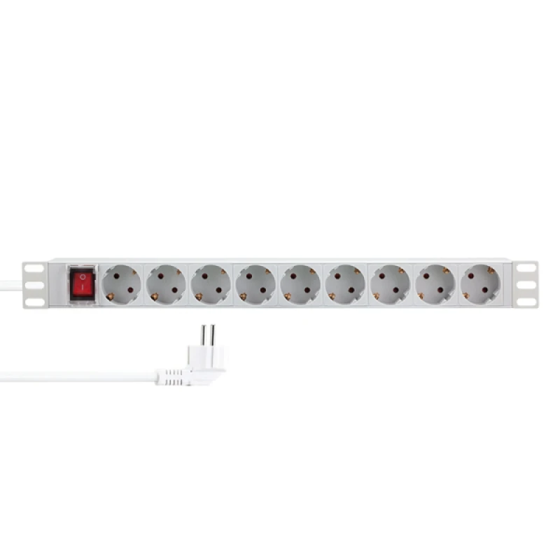 Image of LogiLink PDU9C04 surge protector Light grey 9 AC outlet(s) 230 V 2 m