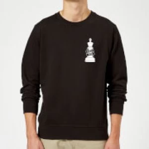 Image of Check Mate Pocket Print Sweatshirt - Black - 5XL