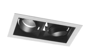 Image of APOLLO LED 2 Light Recessed Adjustable Downlight Black 1600lm 4000K 21.3x12x7.7cm