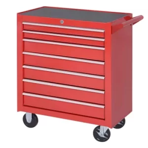 Image of Durhand Red Steel 7 Drawer Rolling Tool Cabinet, Red