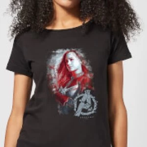 Image of Avengers Endgame Captain Marvel Brushed Womens T-Shirt - Black