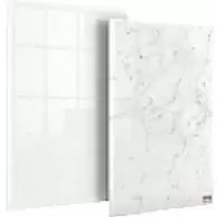 Image of Nobo Mini Desktop Whiteboard Notepad 1915601 Dry Erase Glass Surface Frameless 230 x 152mm White Pack of 2