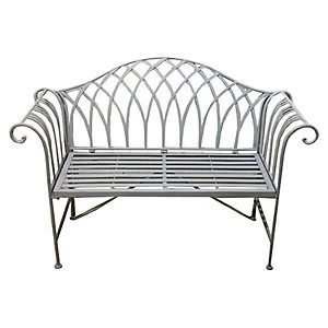 Image of Wrought Iron Bench Grey