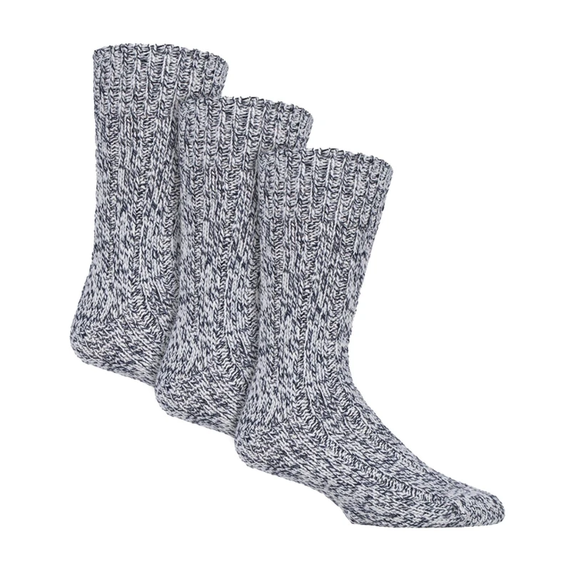 Image of Country Pursuit Country Pursuit Men 3 Pack Wool Boot Socks Thick Pennine Walker Socks Outdoor Hiking Socks in Navy Size: 6-11 Navy 6-11 Male 501