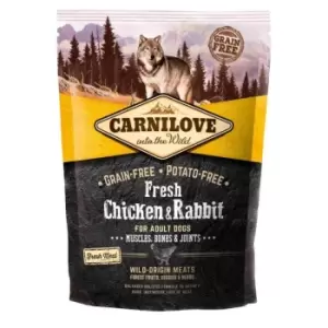 Image of Carnilove Fresh Chicken and Rabbit Adult Dog Food 1.5kg