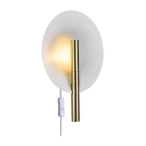 Image of Furiko Flush Wall Lamp Brushed Brass G9