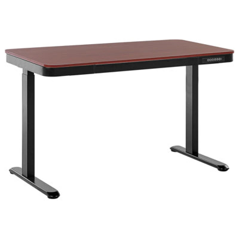Image of Beliani Electric Adjustable Standing Desk Kenly Dark Brown 120 Cm 60 Cm With USB Port
