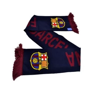Image of FC Barcelona High Def Jacquard Knit Navy Scarf