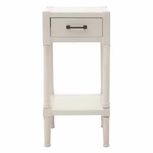Image of Premier Housewares Heritage Accent Table with Drawer, white