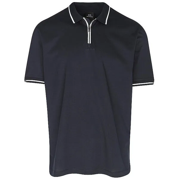 Image of Armani Exchange Zip Polo Shirt Navy XXL