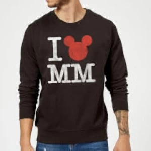 Image of Disney Mickey Mouse I Heart MM Sweatshirt - Black - XXL