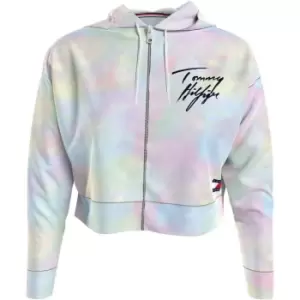 Image of Tommy Bodywear Cropped Zip Hoodie Print - Multi
