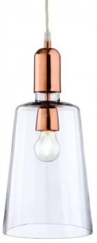 Image of 1 Light Craft Ceiling Pendant Clear Glass, Copper, E27
