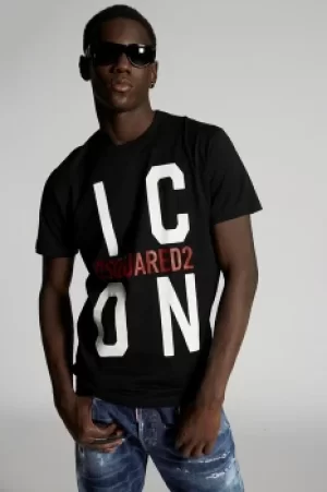 Image of DSQUARED2 Men Short sleeve t-shirt Black Size M 100% Cotton