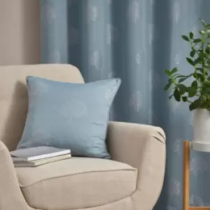 Image of Appletree Loft - Harvest Motif Woven Jacquard Filled Cushion, Duck Egg, 43 x 43 Cm