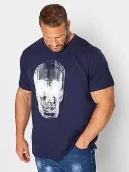 Image of BadRhino Cut & Sew T-Shirt - Navy, Size 2XL, Men