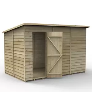 Image of Forest Garden 10X6 Ft Pent Overlap Wooden Shed With Floor (Base Included)