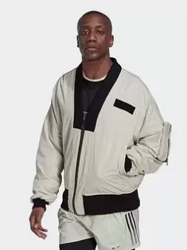 Image of adidas Parley Bomber Jacket, Beige Size XL Men