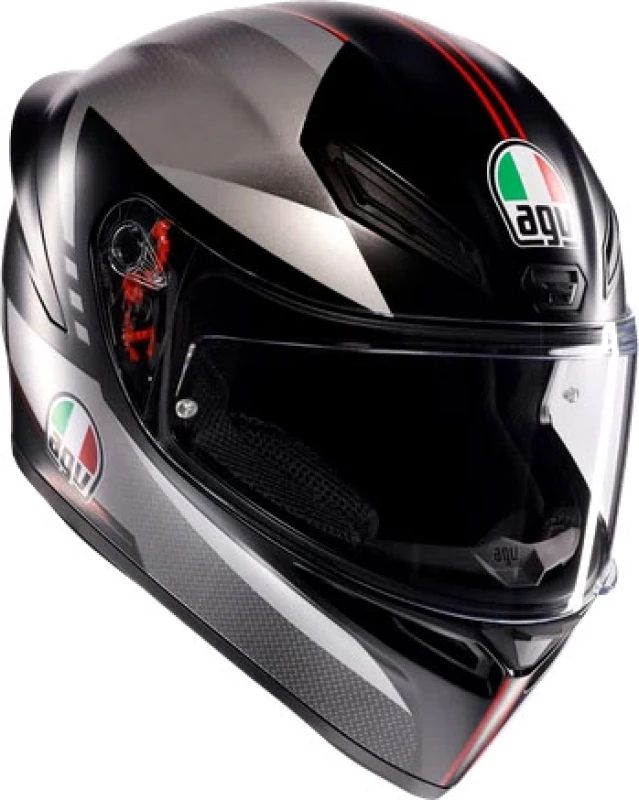 Image of AGV K1 S E2206 Full Face Helmet Lap Matt Black Grey Red Size L