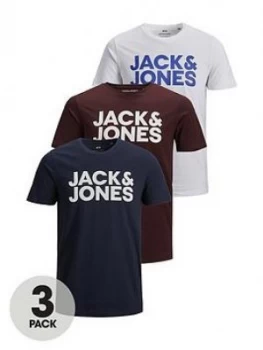 Image of Jack & Jones 3 Pack Corp T-Shirt - Multi