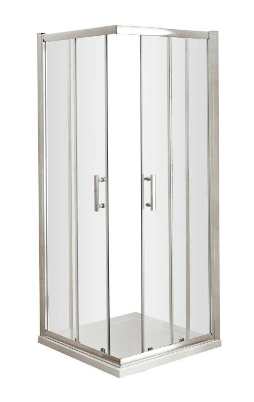 Image of Balterley 6mm Glass Corner Entry Shower Enclosure Chrome 800mm Silver