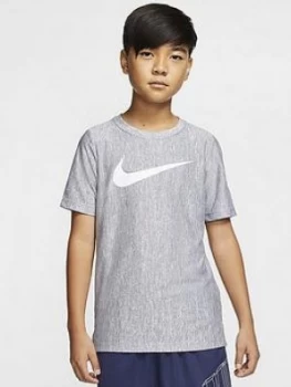 Image of Nike Kids Dry Training Short Sleeve Top - Navy/White