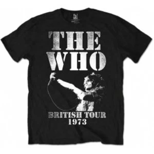 Image of The Who British Tour 1973 Black Mens TShirt Size: Small