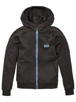 Image of Boys, Rascal Childrens Disorted Grid Shell Full Zip Tracktop - Black, Size S, 9-10 Years