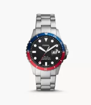 Image of Fossil Men FB-01 Three-Hand Date Stainless Steel Watch