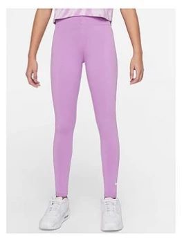 Image of Nike Older Girls Nsw Favorites Swoosh Legging - Violet, Violet, Size L=12-13 Years