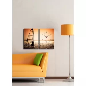 Image of 2P3040CS-96 Multicolor Decorative Canvas Wall Clock (2 Pieces)