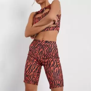 Image of I Saw It First Tiger Print Cycling Shorts - Black