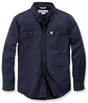 Image of Carhartt Rugged Flex Rigby Work Shirt, blue Size M blue, Size M