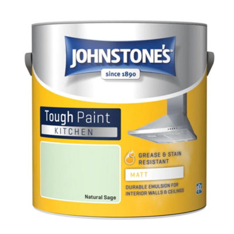 Image of Johnstone's Kitchen Matt Tough Paint Natural Sage - 2.5L