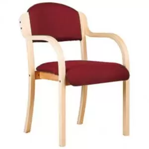 Image of Tahara Wooden Framed Stackable Side Armchair Wine 50590ET