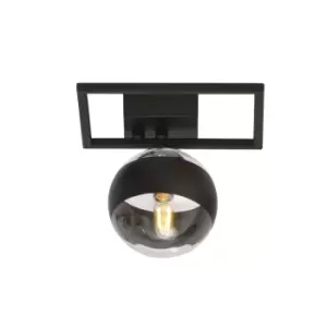 Image of Imago Black CenterGlobe Ceiling Light with Clear,Black Glass Shades, 1x E14