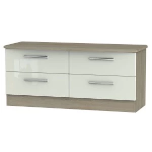 Image of Robert Dyas Kirkhill Ready Assembled 4-Drawer Midi Chest of Drawers - Taupe Cedar