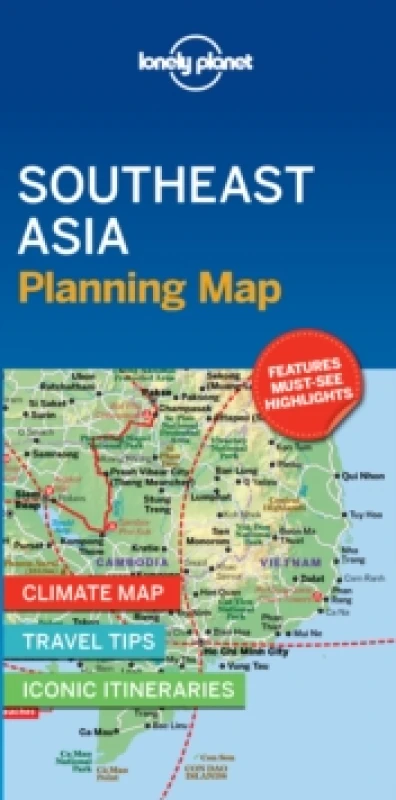 Image of Lonely Planet Southeast Asia Planning Map : Durable, Waterproof, Easy-Fold Travel Map with Top Attractions, Itineraries & Themed Lists Sheet map, fold