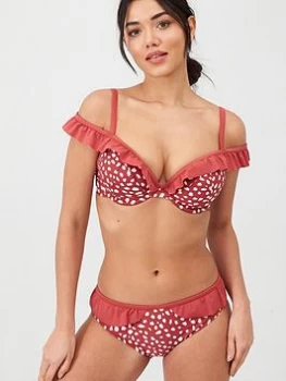 Image of Panache Mila Frill Bikini Bottom - Brick Red, Brick Red, Size 10, Women