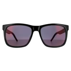 Image of Square Black Red Mirror Sunglasses