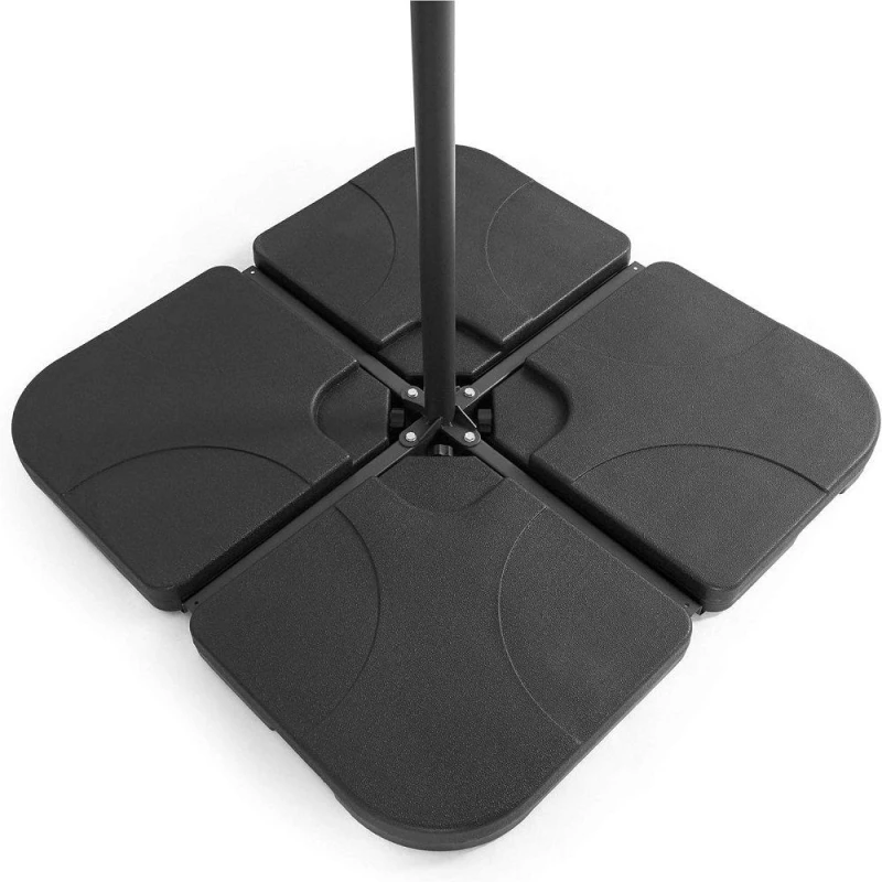 Image of VonHaus Heavy Duty Banana Umbrella Stand for Outdoor Parasol Base Black unisex